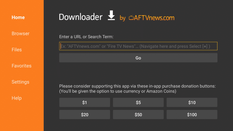 Enter Apex IPTV Apk URL