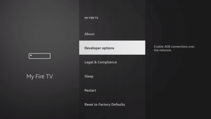 Click Developer options to install HN IPTV