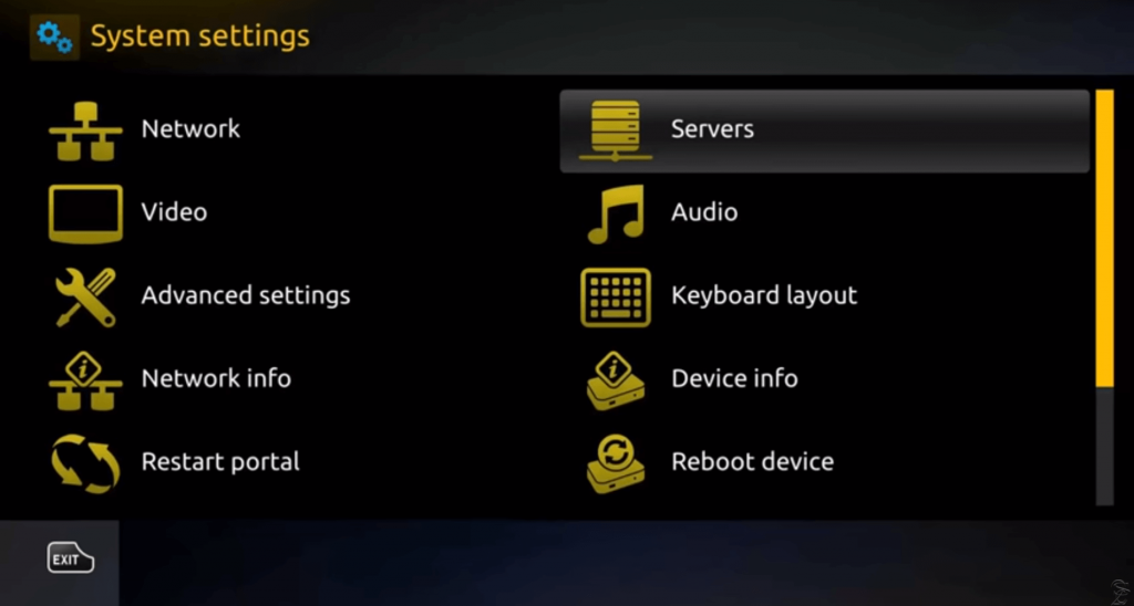 Servers IPTV on MAG-254