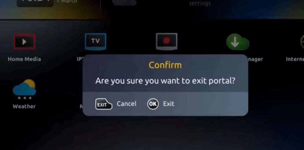 Exit Portal IPTV on MAG-254