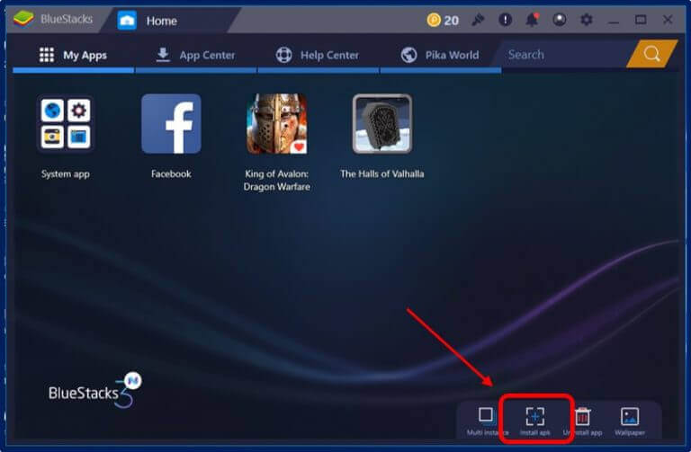 tap install apk