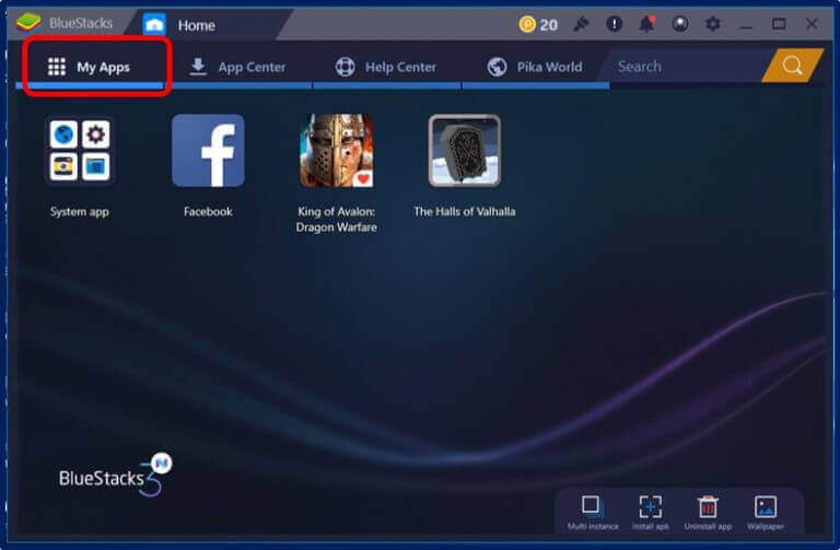 tap My Apps tab