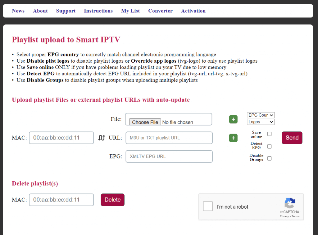 Chile IPTV on Smart TV with Smart IPTV
