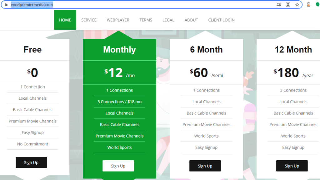 Sign Up for Excel IPTV