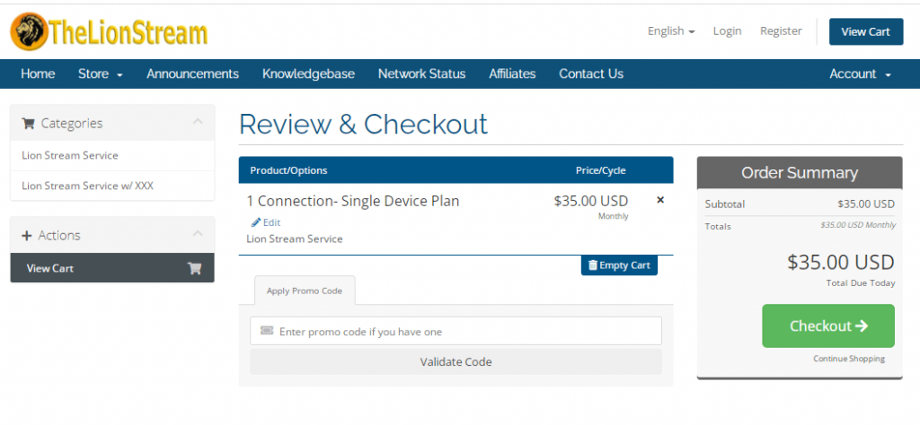 Sign Up for Lion IPTV