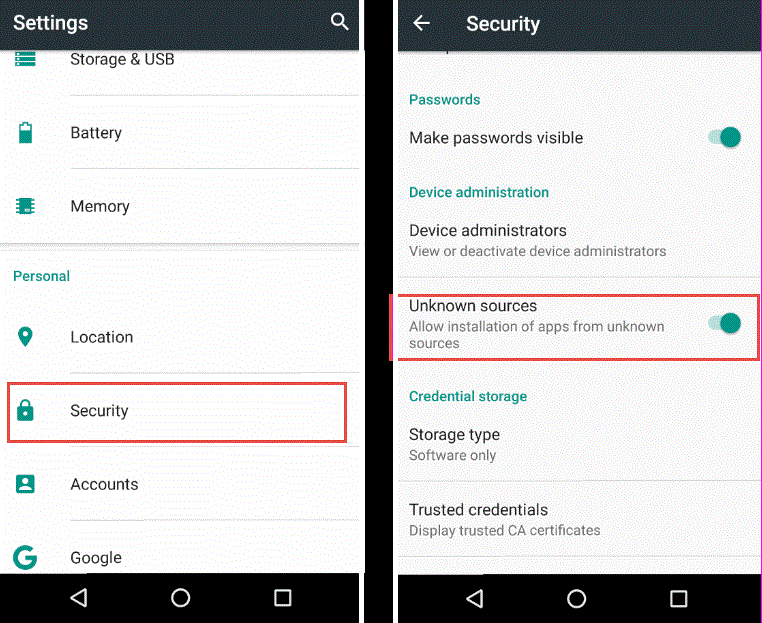 Enable Unknown Sources to Install PotPlayer IPTV on Android 