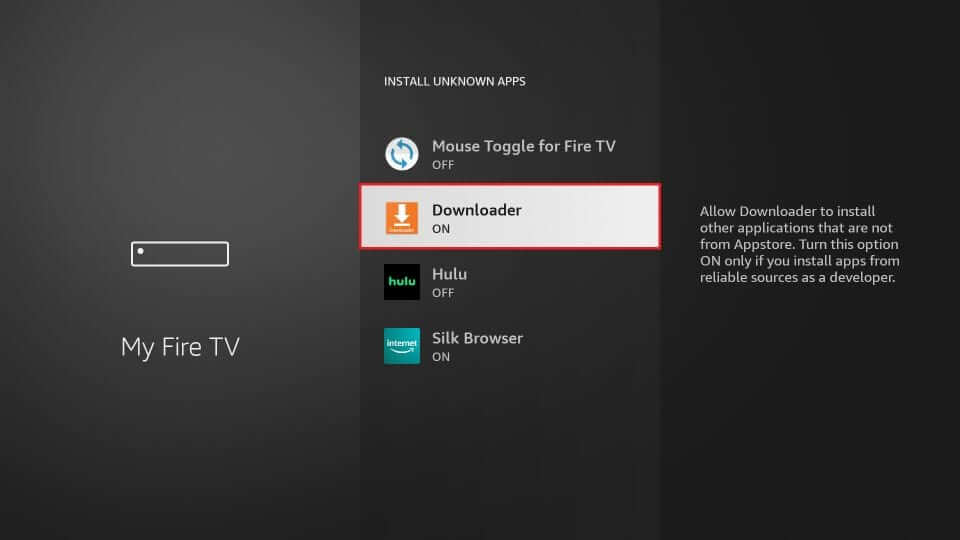 Turn on Unknown Apps on Firestick 