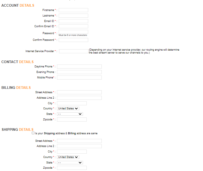 Sign Up for Radiant IPTV