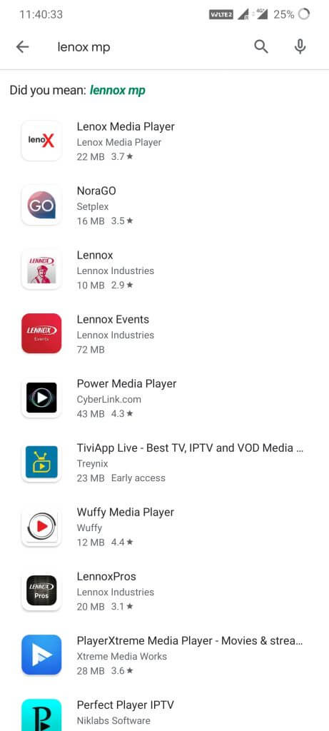 Lenox MP on Android