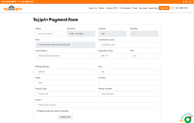 Buy a Taj IPTV Plan or Setup B