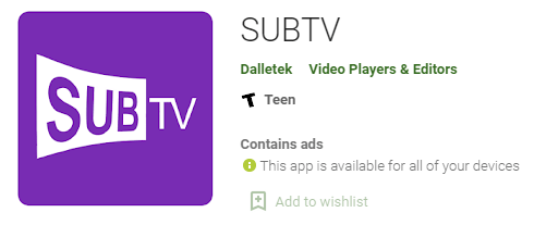 Turbo IPTV on Android  with Sub TV