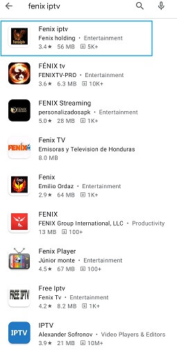 Fenix IPTV on Android Devices