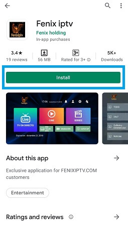 Fenix IPTV on Android Devices