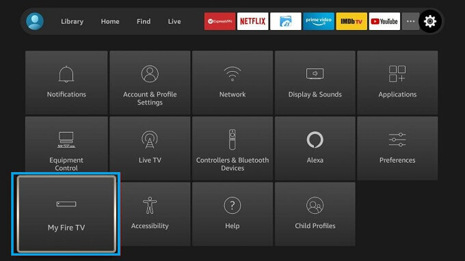 Choose My Fire TV to stream Game Master IPTV