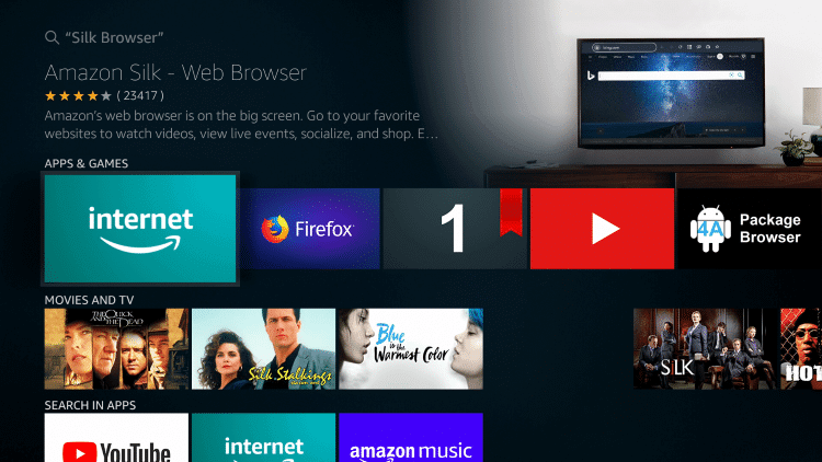 Silk Browser on Firestick 