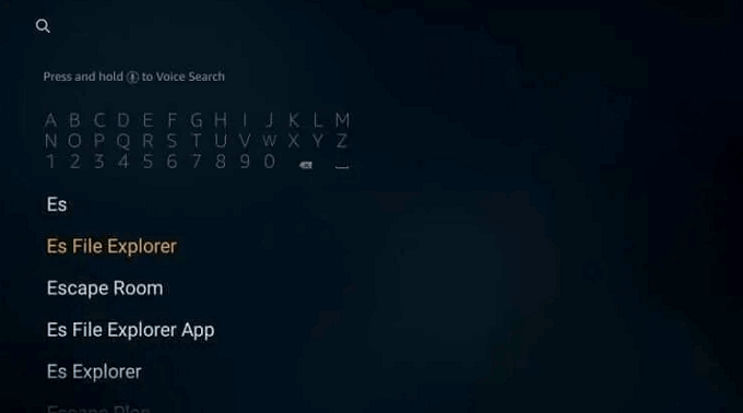 ES File Explorer on Firestick