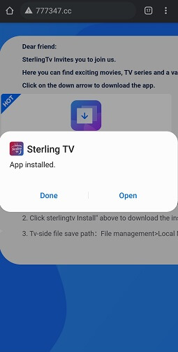 Sterling TV IPTV on Android
