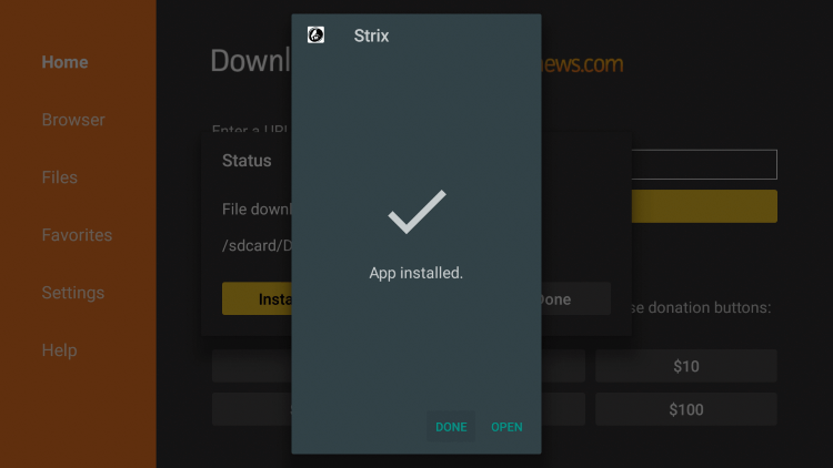 Strix IPTV on Firestick