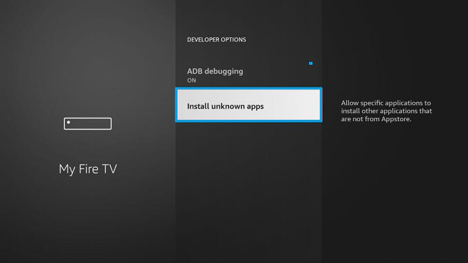 Select Install Unknown Apps on Firestick 