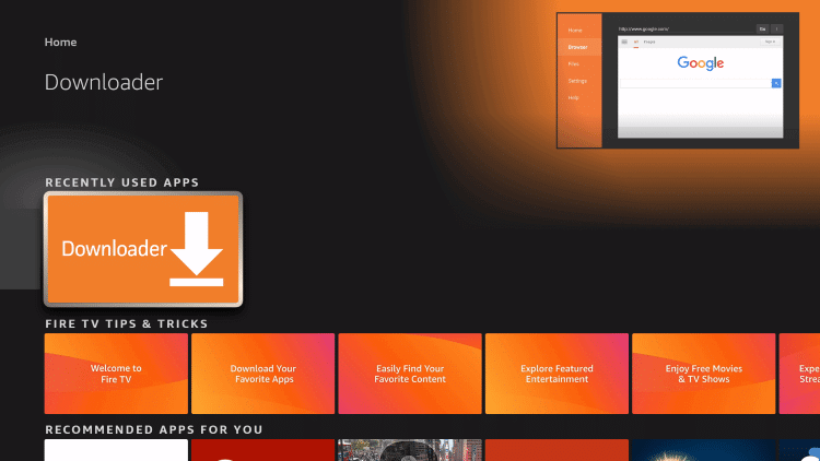 Choose Downloader on Firestick