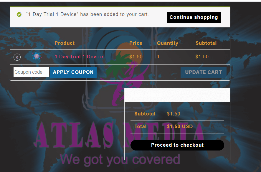 Sign up for Atlas Media IPTV