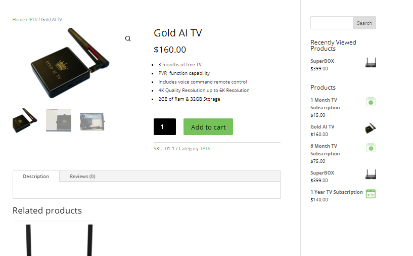  Purchase Black Box TV IPTV Boxes