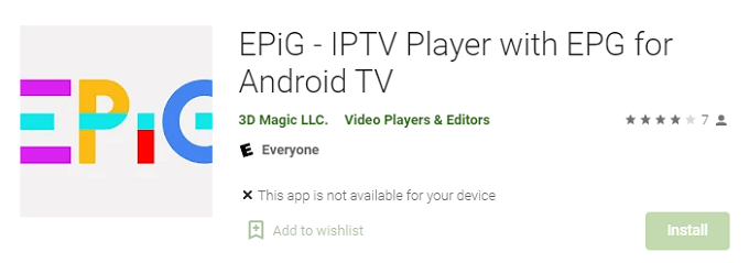 EPiG IPTV on Android