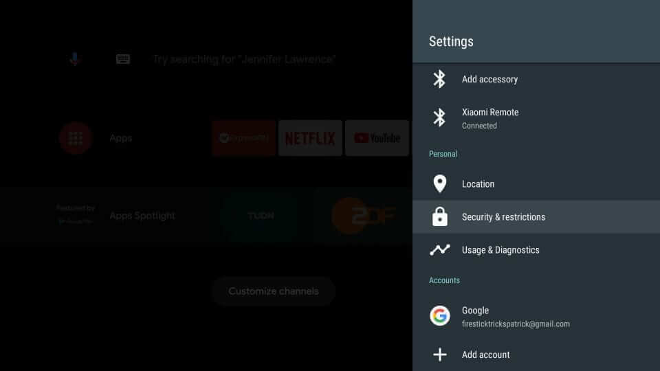 Enable Unknown Sources on Mi Box 