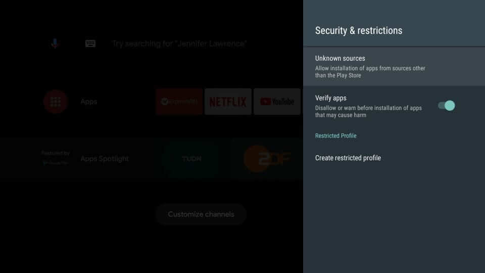 Enable Unknown Sources on Mi Box 