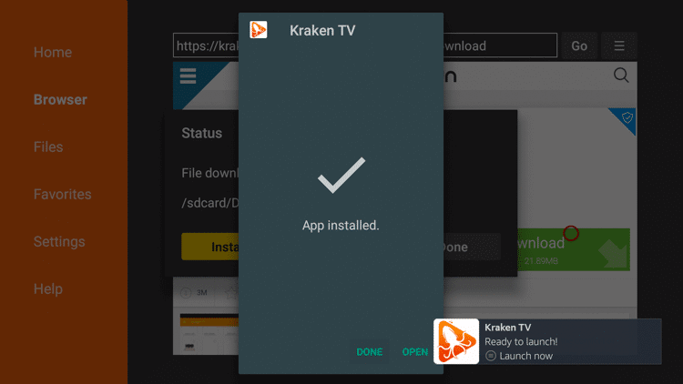 Kraken IPTV on Firestick