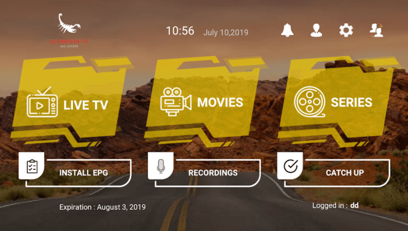 Scorpion TV IPTV on Android Devices