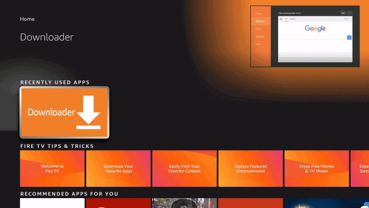Downloader on Firestick 