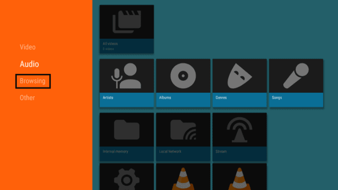 Browsing tab - VLC Media Player 