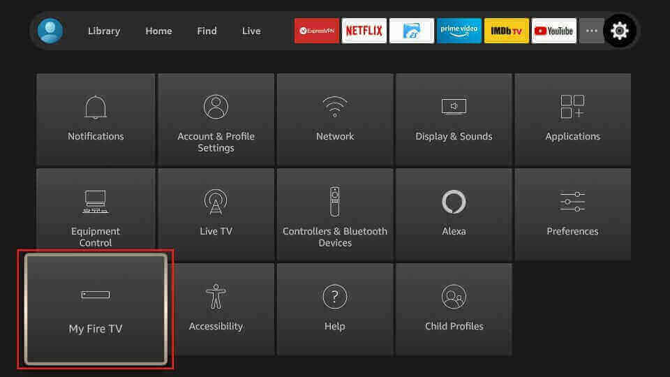 Select My Fire TV to stream Unicorn IPTV 