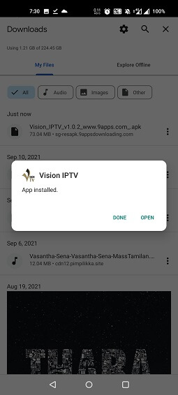 Stream Vision IPTV on Android Device