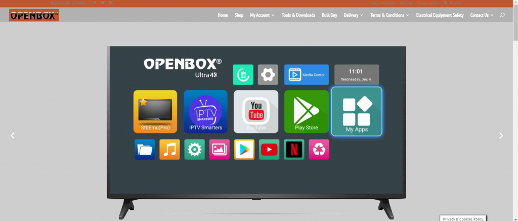 Go to the official site of Openbox IPTV.
