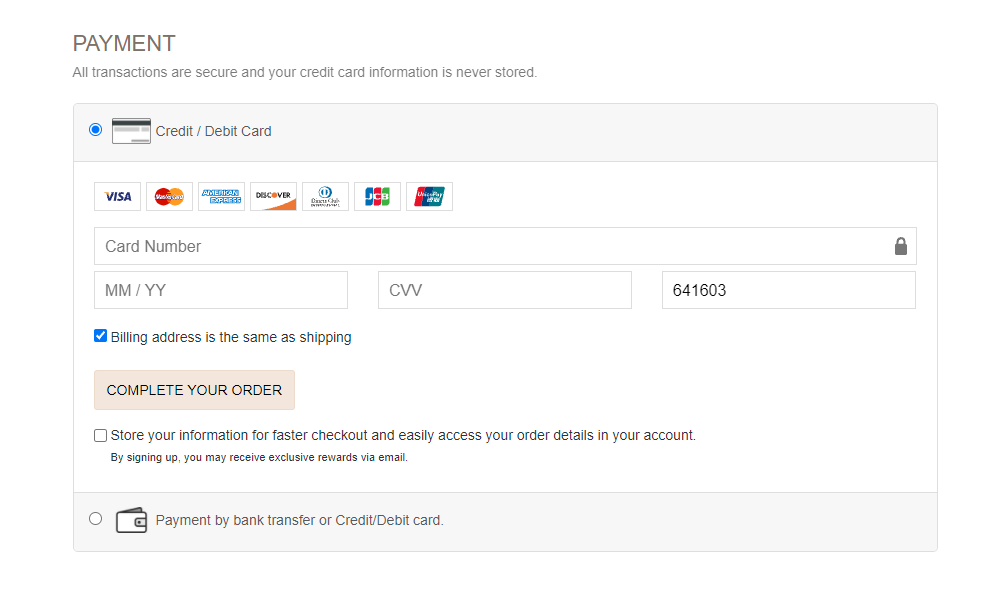 Select a method to pay for Superbeam IPTV.