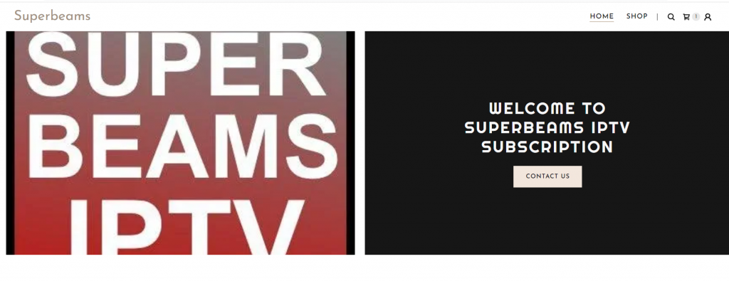 Select the Shop option to buy Superbeam IPTV.