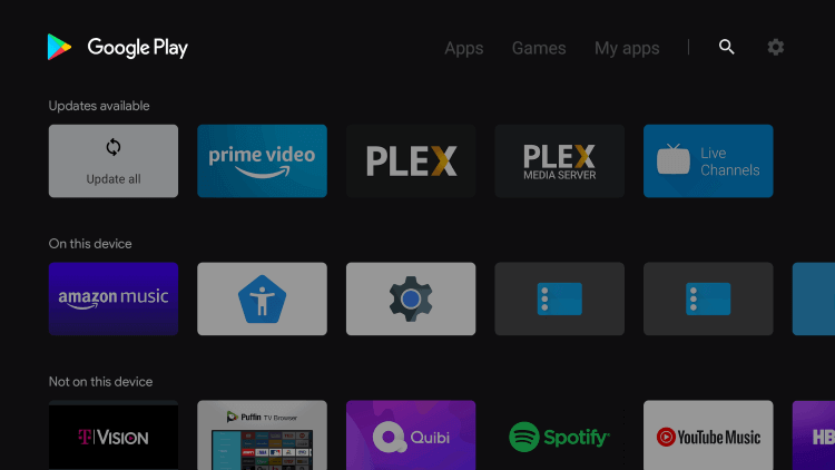 Select the Search icon to search for Flix IPTV.