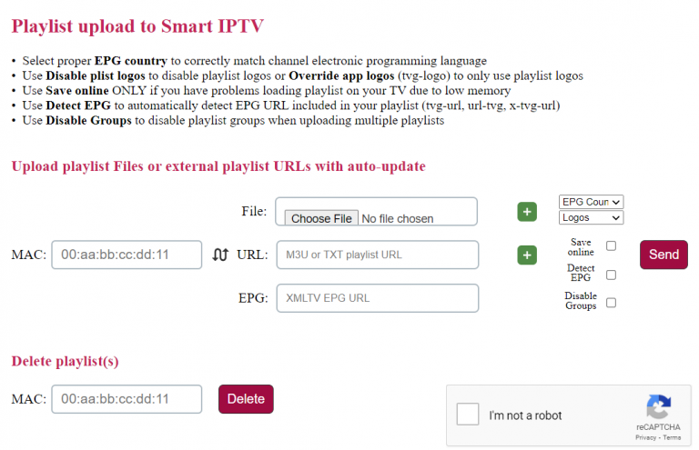 Select Send to watch Sensi IPTV.