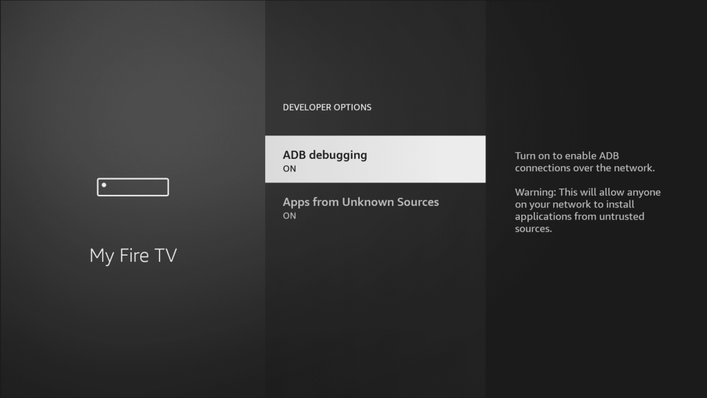 enable ADB debugging and Apps from Unknown Sources to get Lucky TV