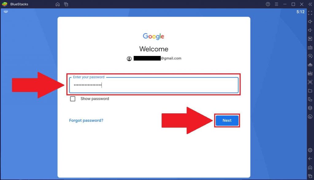Sign in to bluestack using google credentials
