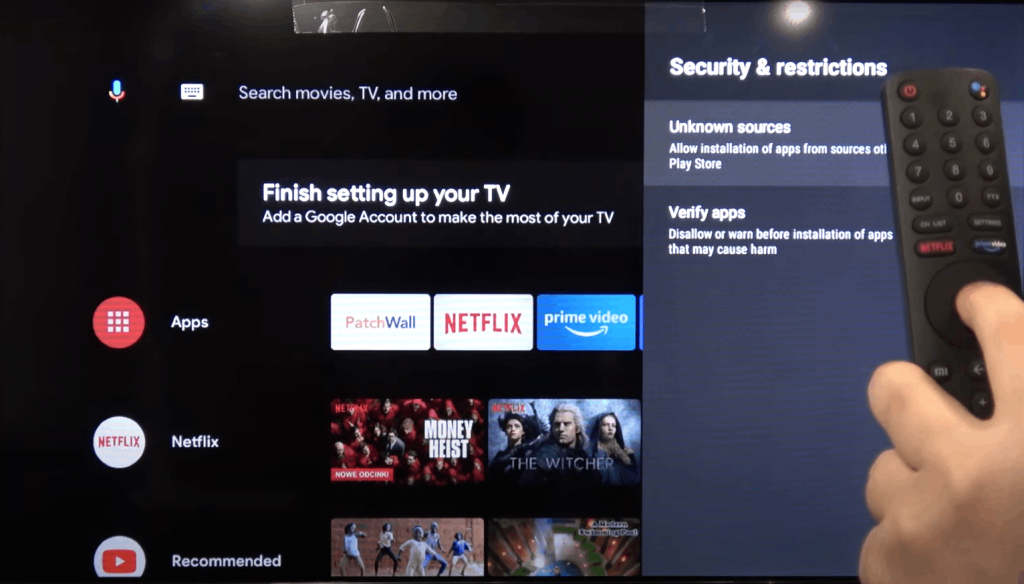 enable Unknown Sources to get Lucky TV on smart TV