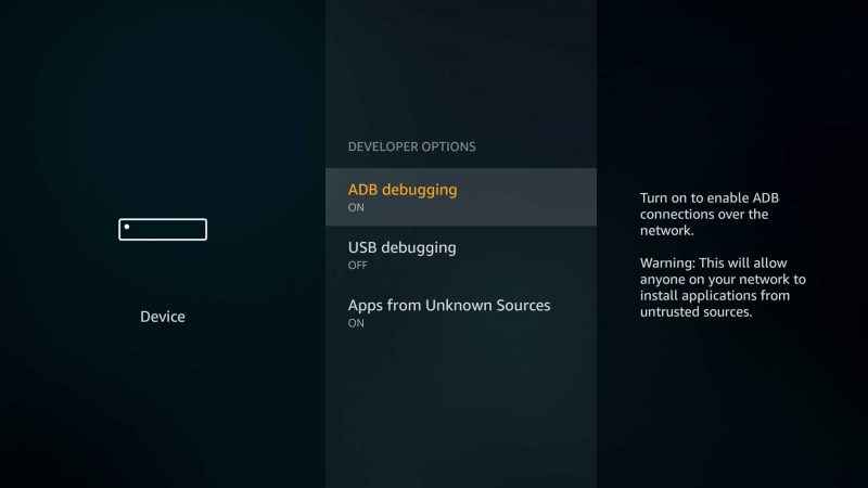 Enable ADB debugging and Apps from Unknown sources