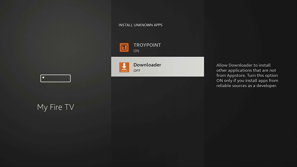 Turn on Downloader to install Kemo IPTV