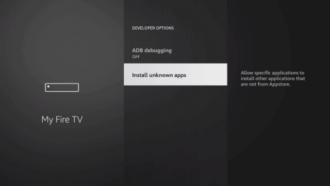 Select Install unknown apps to stream Ping IPTV.