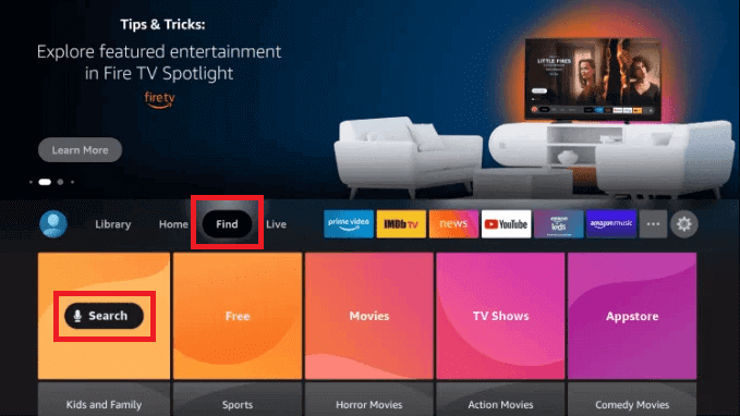 Select Search on Ping IPTV