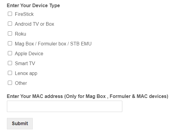 Select Submit to stream Bomba IPTV