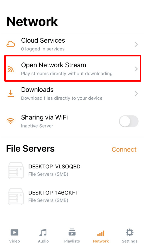 Select Open Network Stream
