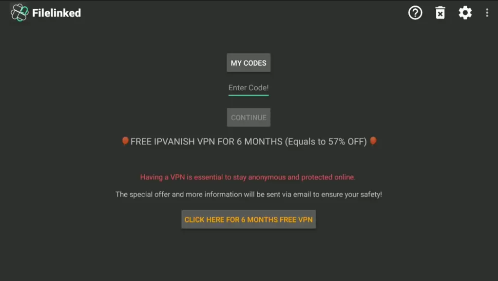 Enter the Code to stream VSAT IPTV